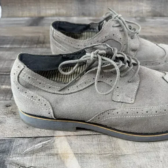 Alpine Swiss Mens Dress Shoes Gray Suede Wingtip Brogue Lace Up SZ 13 Men - Picture 8 of 16